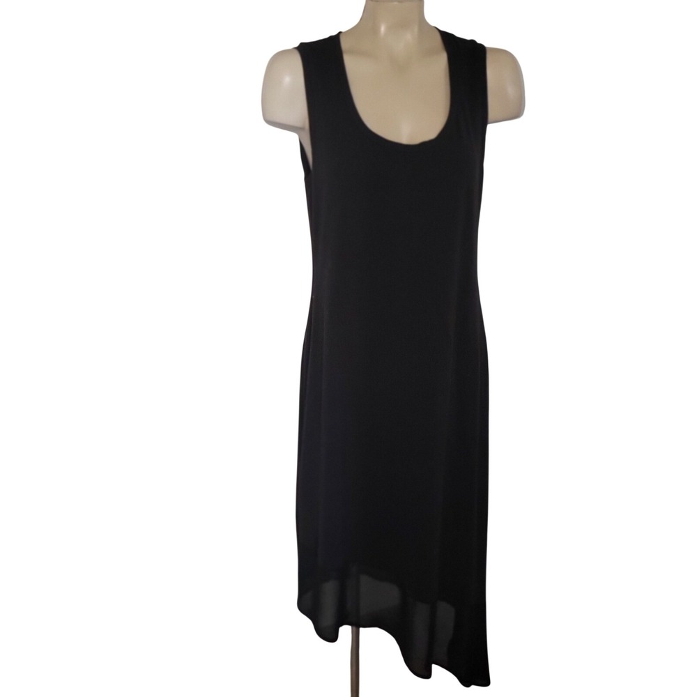 Tommy Bahama Black Sheer Trim Sleeveless maxi Dress M beach California coastal
